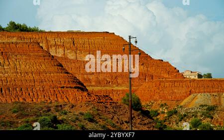 La mine abandonnée de San Giovanni, à Iglesias, Sulcis Iglesiente, Arbus, dans le sud de la province de Sardaigne, Italie Banque D'Images