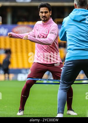 Wolverhampton, Royaume-Uni. 20 octobre 2024. Wolverhampton, Angleterre, 20 octobre 2024 : Ilkay Gundogan (19 MAN City) se réchauffe lors du match de premier League entre les Wolverhampton Wanderers et Manchester City au stade Molineux de Wolverhampton, Angleterre (Natalie Mincher/SPP) crédit : SPP Sport Press photo. /Alamy Live News Banque D'Images