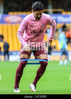 Wolverhampton, Royaume-Uni. 20 octobre 2024. Wolverhampton, Angleterre, 20 octobre 2024 : Ilkay Gundogan (19 MAN City) se réchauffe lors du match de premier League entre les Wolverhampton Wanderers et Manchester City au stade Molineux de Wolverhampton, Angleterre (Natalie Mincher/SPP) crédit : SPP Sport Press photo. /Alamy Live News Banque D'Images