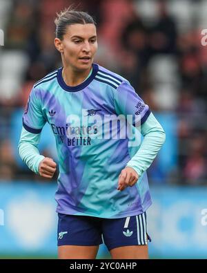 Steph Catley d'Arsenal en action lors du match de Super League féminine des Barclays West Ham United Women vs Arsenal Women au Chigwell construction Stadium, Dagenham, Royaume-Uni, 20 octobre 2024 (photo par Izzy Poles/News images) Banque D'Images