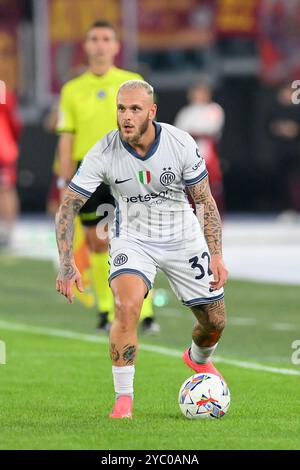 Stadio Olimpico, Rome, Italie. 20 octobre 2024. Série A Football ; Roma versus Inter Milan ; Federico Dimarco de Inter Milan crédit : action plus Sports/Alamy Live News Banque D'Images