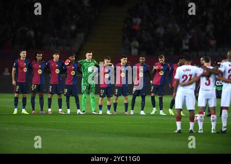 Barcelone, ESP. 20 octobre 2024. FC BARCELONA VS SEVILLA FC. 20 octobre 2024 FC Barcelone avant le match entre FC Barcelone et Sevilla FC correspondant à la dixième journée de la Liga EA Sports au stade Olimpic Lluis Companys de Montjuic à Barcelone, Espagne. Crédit : Rosdemora/Alamy Live News Banque D'Images