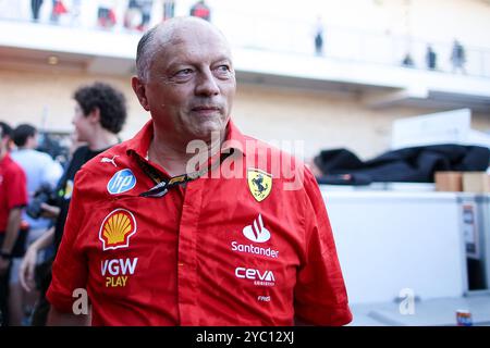 Austin, Etats-Unis. 21 octobre 2024. VASSEUR Frédéric (fra), Team principal & General Manager de la Scuderia Ferrari, portrait célébré lors du Grand Prix de formule 1 Pirelli United States 2024, 19ème manche du Championnat du monde de formule 1 2024 du 18 au 20 octobre 2024 sur le circuit des Amériques, à Austin, États-Unis - photo Eric Alonso/DPPI crédit : DPPI Media/Alamy Live News Banque D'Images