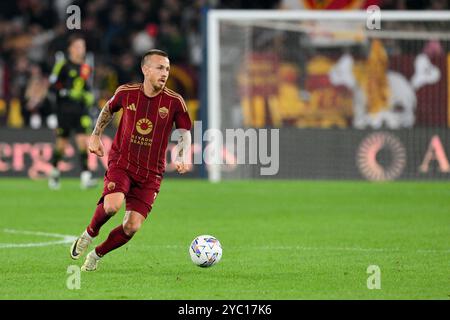 Roma, Italie. 20 octobre 2024. Stadio Olimpico, Roma, Italie - Angelino de L'AS Roma pendant le match de football Serie A EniLive, Roma vs Inter Milan, 20 octobre 2024 (photo par Roberto Ramaccia/Sipa USA) crédit : Sipa USA/Alamy Live News Banque D'Images