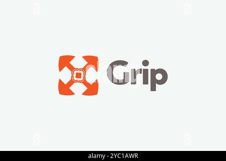 Grip sont des idées créatives de marque d'entreprise de vecteur de conception de logo de direction modifiables Illustration de Vecteur
