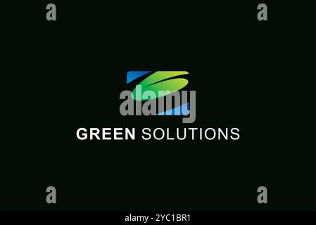 Green solution Green Leaf nature logo design vecteur de marque d'entreprise idées créatives éditables Illustration de Vecteur