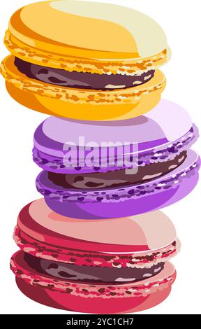 Macarons illustration vectorielle de dessert français Illustration de Vecteur