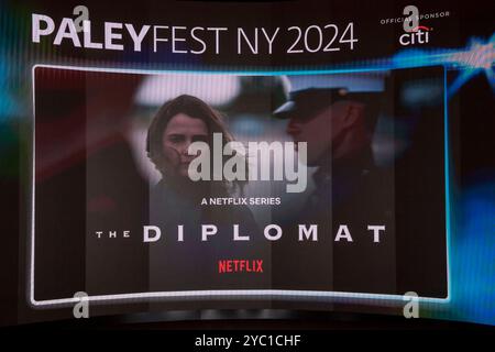 New York, New York, États-Unis. 20 octobre 2024. (NOUVEAU) "The Diplomat" de Netflix - PaleyFest NY 2024. 20 octobre 2024, New York, New York, USA : ambiance à la projection de "The Diplomat" lors du PaleyFest 2024 au Paley Museum le 20 octobre 2024 à New York. (Crédit : M10s/TheNews2) (Foto : M10s/Thenews2/Zumapress) (crédit image : © Ron Adar/TheNEWS2 via ZUMA Press Wire) USAGE ÉDITORIAL SEULEMENT! Non destiné à UN USAGE commercial ! Banque D'Images