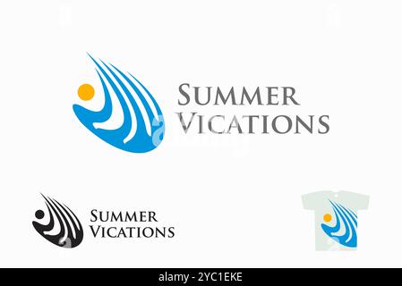 Vacances d'été logo design vecteur de marque d'entreprise idées créatives éditables Illustration de Vecteur