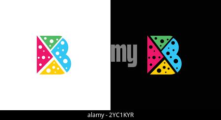 B conception de logo pizza unique et attrayant Illustration de Vecteur
