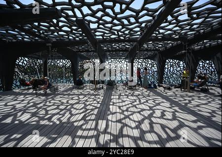 MARSEILLE, FRANCE - 09 JUILLET 2015 : bâtiment du Musée des civilisations européennes et méditerranéennes, MuCEM Banque D'Images