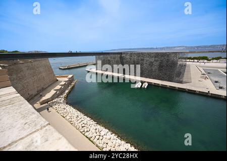 MARSEILLE, FRANCE - 09 JUILLET 2015 : bâtiment du Musée des civilisations européennes et méditerranéennes (MuCEM) Banque D'Images