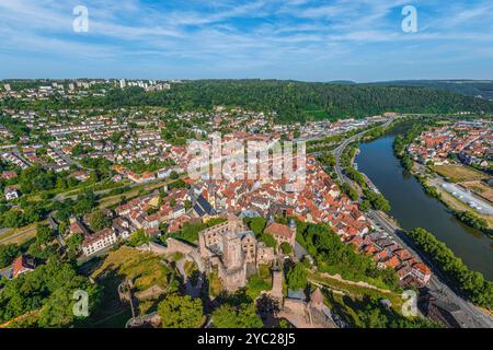 La région autour de la belle ville de Wertheim dans le Bade-Württemberg d'en haut Banque D'Images