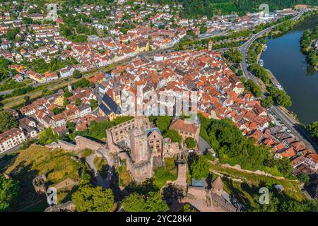 La région autour de la belle ville de Wertheim dans le Bade-Württemberg d'en haut Banque D'Images