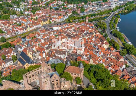 La région autour de la belle ville de Wertheim dans le Bade-Württemberg d'en haut Banque D'Images