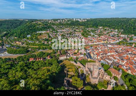 La région autour de la belle ville de Wertheim dans le Bade-Württemberg d'en haut Banque D'Images