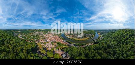 La région autour de la belle ville de Wertheim dans le Bade-Württemberg d'en haut Banque D'Images