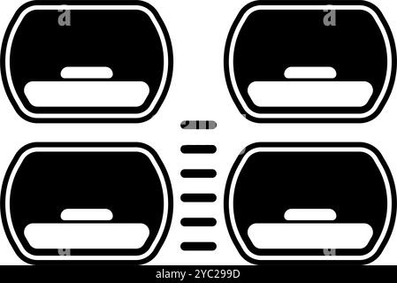 Icône de silhouette d'hôtel capsule. Vecteur modifiable. Illustration de Vecteur