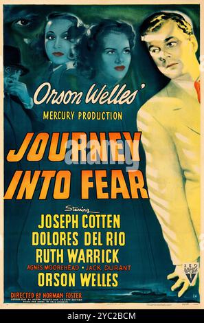 Orson Welles' Journey into Fear (RKO, 1943) Joseph Cotten, Dolores Del Rio, Ruth Warrick Banque D'Images