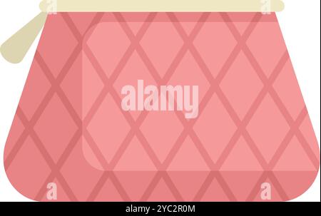 Sac cosmétique matelassé rose pour le rangement du maquillage avec fermeture à glissière Illustration de Vecteur