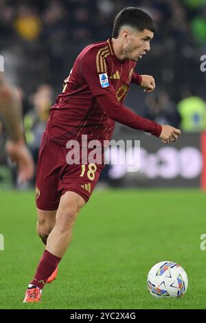 Rome, Latium. 20 octobre 2024. Matias Soule de L'AS Roma lors du match de Serie A entre Roma et Inter au stade olympique, Italie, le 20 octobre 2024. Crédit crédit : massimo insabato/Alamy Live News Banque D'Images