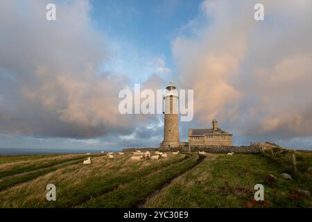 Lundy Island dans le paysage autum du canal Bistol Banque D'Images