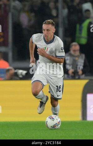 Davide Frattesi de l'Inter Milan lors du match de football Serie A Enilive entre L'AS Roma et l'Inter au stade olympique de Rome, en Italie - dimanche 20 octobre 2024. Sport - Football. (Photo de Fabrizio Corradetti / LaPresse) Banque D'Images