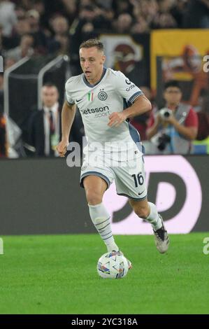 Davide Frattesi de l'Inter Milan lors du match de football Serie A Enilive entre L'AS Roma et l'Inter au stade olympique de Rome, en Italie - dimanche 20 octobre 2024. Sport - Football. (Photo de Fabrizio Corradetti / LaPresse) Banque D'Images