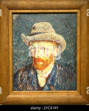 Autoportrait avec chapeau en feutre gris Vincent van Gogh 1887 Banque D'Images