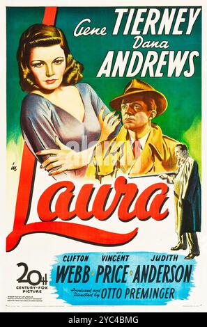 Laura (1944) affiche de film vintage - Gene Tierney, Dana Andrews Banque D'Images