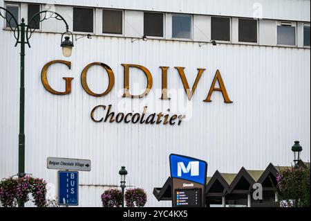 La chocolaterie Godiva à Koekelberg, région de Bruxelles-capitale, Belgique, 16 octobre 2024 Banque D'Images