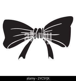 Illustration de noeud papillon dessinée à la main, dessin noir gras Illustration de Vecteur