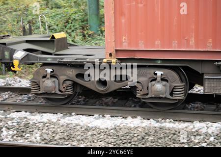 Roues de train Freightliner, Royaume-Uni Banque D'Images