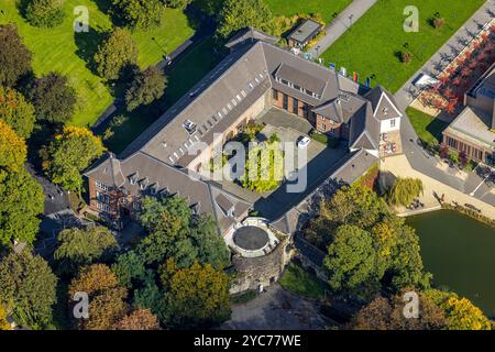 Luftbild, Rathaus, Burg Dinslaken, auch Kastell Dinslaken, Burganlage, Dinslaken, Ruhrgebiet, Nordrhein-Westfalen, Deutschland ACHTUNGxMINDESTHONORARx60xEURO *** vue aérienne, mairie, château Dinslaken, également Kastell Dinslaken, château complexe, Dinslaken, région de la Ruhr, Rhénanie du Nord-Westphalie, Allemagne ACHTUNGxMINDESTHONORARx60xEURO Banque D'Images