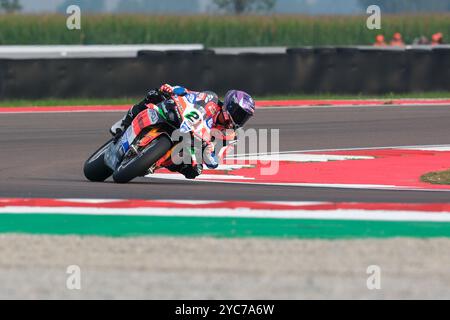 (21) Michael Ruben Rinaldi de l'Italie du Team Motocorsa Racing, pilote Ducati Panigale V4R en action lors du Championnat du monde FIM Motul Superbike Banque D'Images