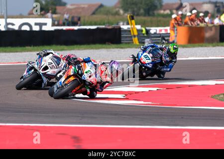 (21) Michael Ruben Rinaldi de l'Italie du Team Motocorsa Racing, pilote Ducati Panigale V4R en action lors du Championnat du monde FIM Motul Superbike Banque D'Images