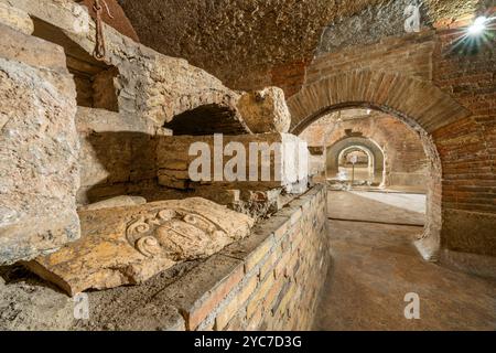 Citernes romaines, Fermo, Ascoli Poceno, Marches, Italie Banque D'Images