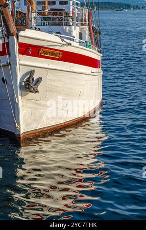 OSLO, NORVÈGE - 11 JUILLET 2014 : bateaux dans la marina d'Oslo, sur les rives du fjord d'Oslofjord, Norvège Banque D'Images