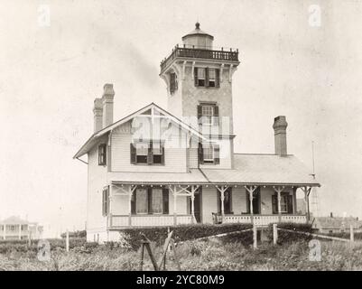 Phare de Hereford Inlet, New Jersey, vers 1900 Banque D'Images