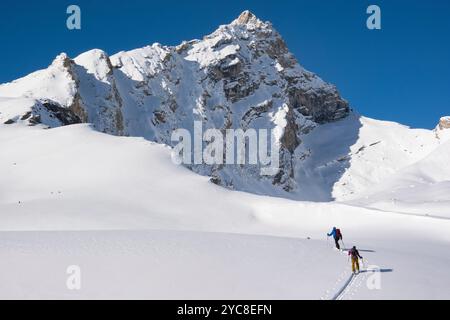 Ski de fond dans le parc national Banff, Alberta, Canada Banque D'Images