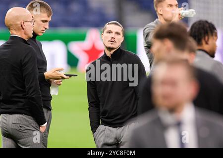 Madrid, Espagne. 21 octobre 2024. Marcel Sabitzer du Borussia Dortmund sur le terrain avant leur match de football de la semaine 3 de l'UEFA Champions League 2024/2025 contre le Real Madrid CF au stade Santiago Bernabeu. (Photo de Federico Titone/SOPA images/SIPA USA) crédit : SIPA USA/Alamy Live News Banque D'Images