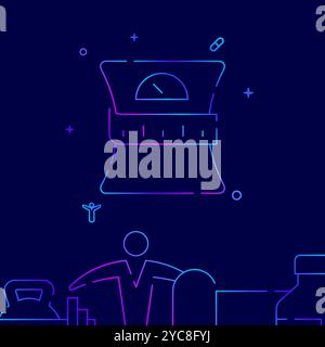 Échelle et ruban de mesure icône de ligne de gradient, illustration vectorielle Illustration de Vecteur