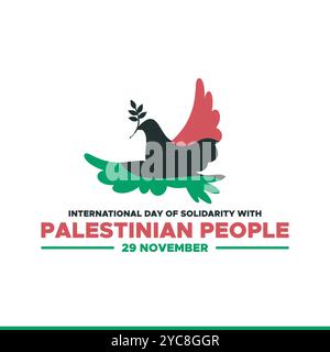 Journée internationale de solidarité avec le peuple palestinien illustration vectorielle le 29 novembre Journée internationale de solidarité avec le peuple palestinien Illustration de Vecteur