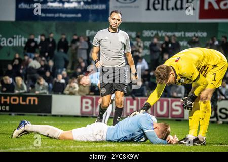 Roskilde, Danemark. 18 octobre 2024. Arbitre Patrick Remon Gammelholm vu lors du match NordicBet Liga entre FC Roskilde et Odense BK à Roskilde Idraetspark à Roskilde. Banque D'Images