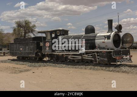 Ancienne locomotive à vapeur à la gare d'Usakos, Erongo, Namibie, Afrique Banque D'Images