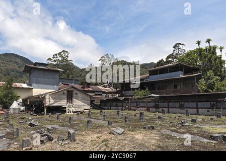 Anciens bâtiments de l'usine de café princesa janca à boquete panama Banque D'Images