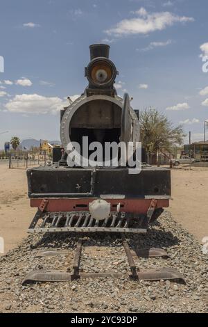 Ancienne locomotive à vapeur à la gare d'Usakos, Erongo, Namibie, Afrique Banque D'Images