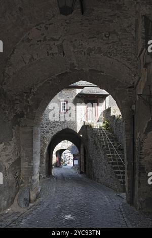 Le château médiéval braunfels sur un sommet basaltique, Braunfels, Hesse, Allemagne, Europe Banque D'Images