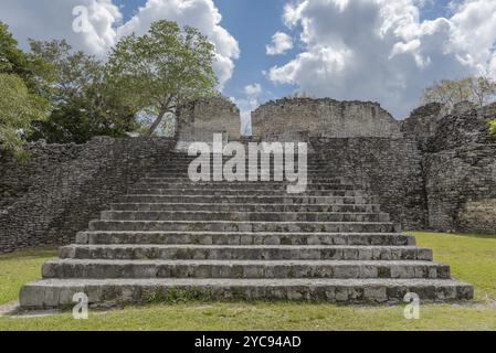 Les ruines de l'ancienne ville maya de Kohunlich, Quintana Roo, Mexique, Amérique centrale Banque D'Images