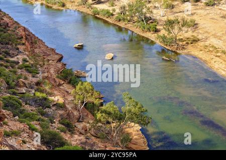 Murchison River depuis Ross Graham Lookout, Kalbarri, WA, Australie, Océanie Banque D'Images